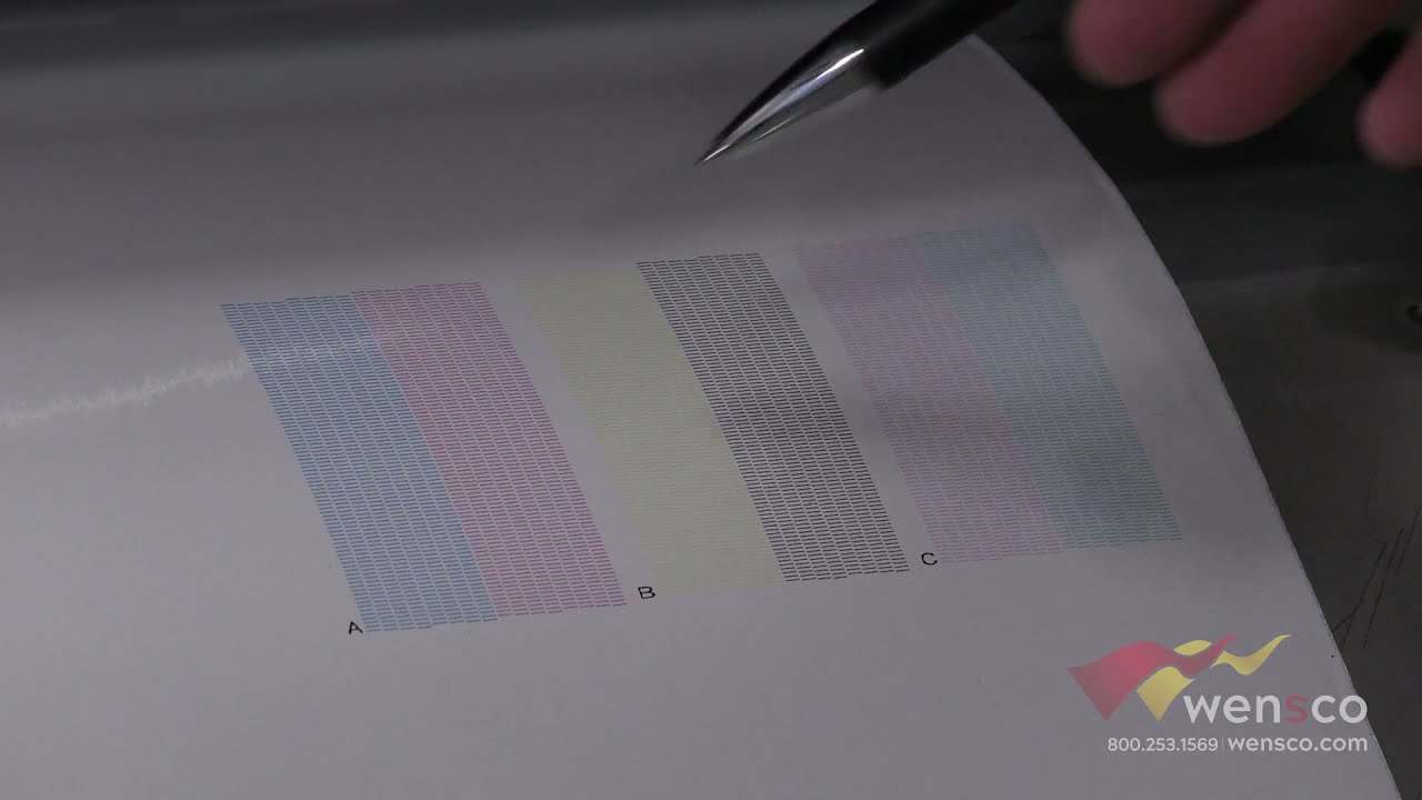 Test Prints on the Roland DG SOLJET Pro III XC-540 -  How To Fix a Bad Print