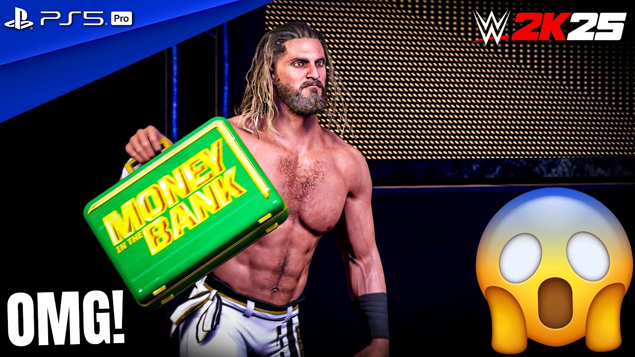 WWE 2K25 - CM Punk vs. John Cena (c) - Seth Rollins Cashes in his MITB contract | PS5 Pro [4K60]