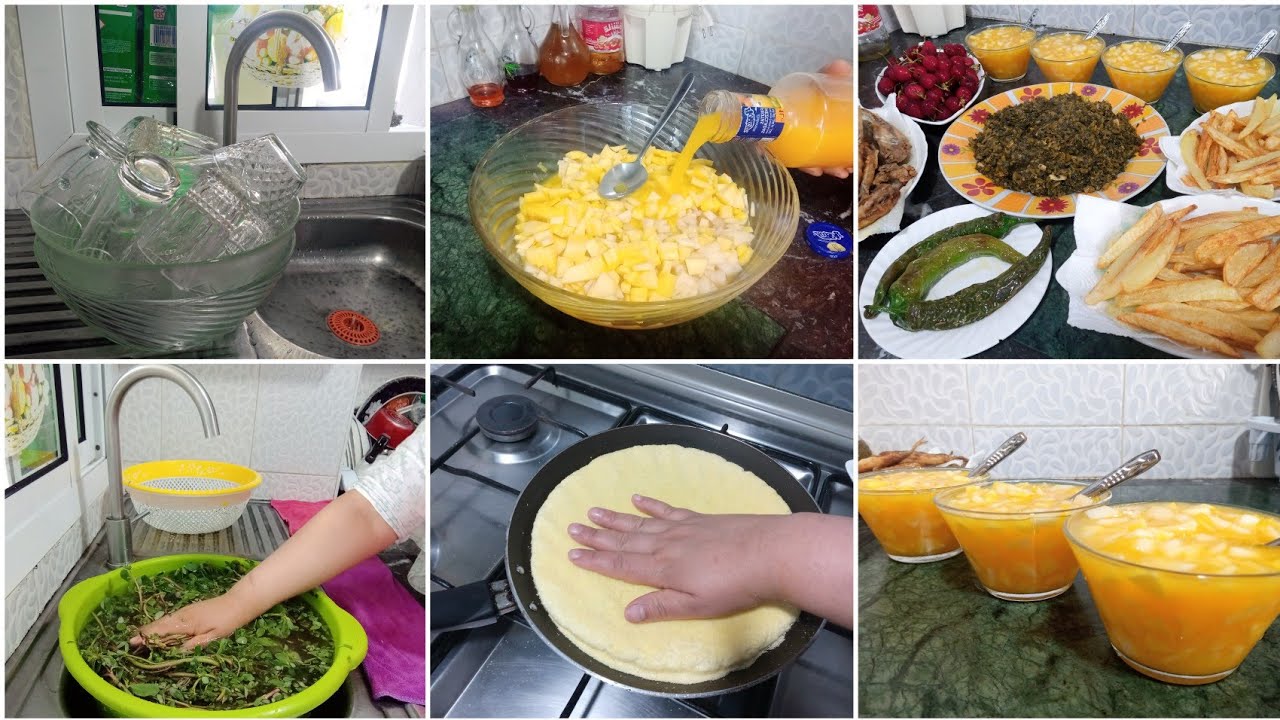 روتين ديال القلب 🥰 وجبة غداء الرجلة😋 اروع حرشة بالحليب ✔️