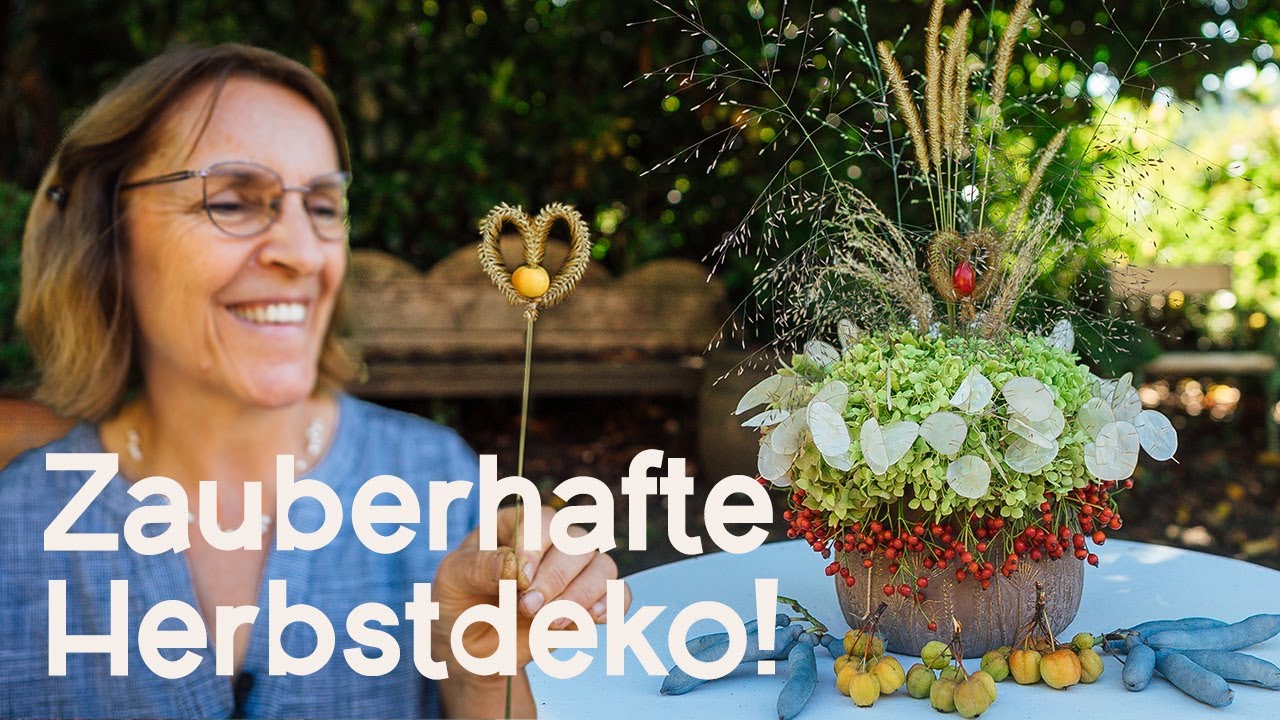 DIY: Frühherbstliche Naturdeko aus Hortensien, Hagebutten und Gräsern! 🌿🤗 