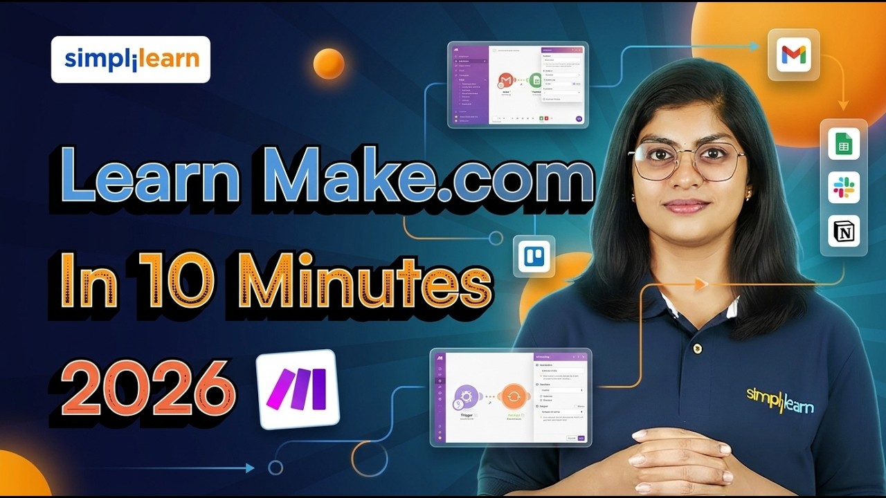 Make.com Tutorial For Beginners | Make.com Automation | Introduction To Make.com | Simplilearn