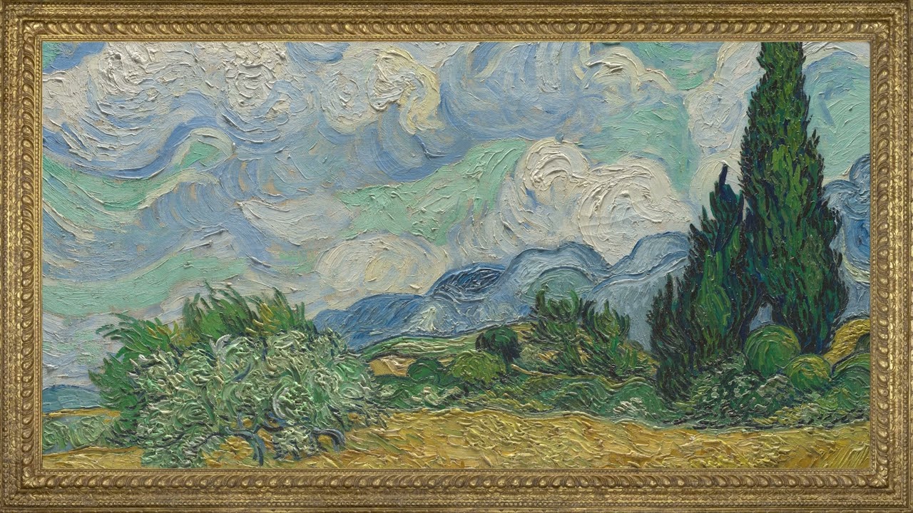 Van Gogh Landscape for TV | “Wheat Field with Cypresses” (1889) | No Sound