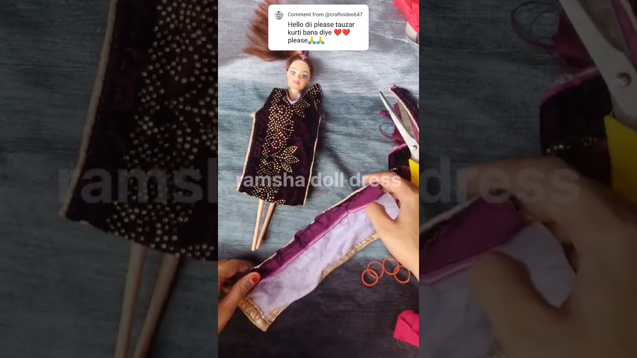 How To Make Doll Salwar Suit|Doll Salwar Suit Making Easy Tutorial To Make Barbie suit#crafteraditi