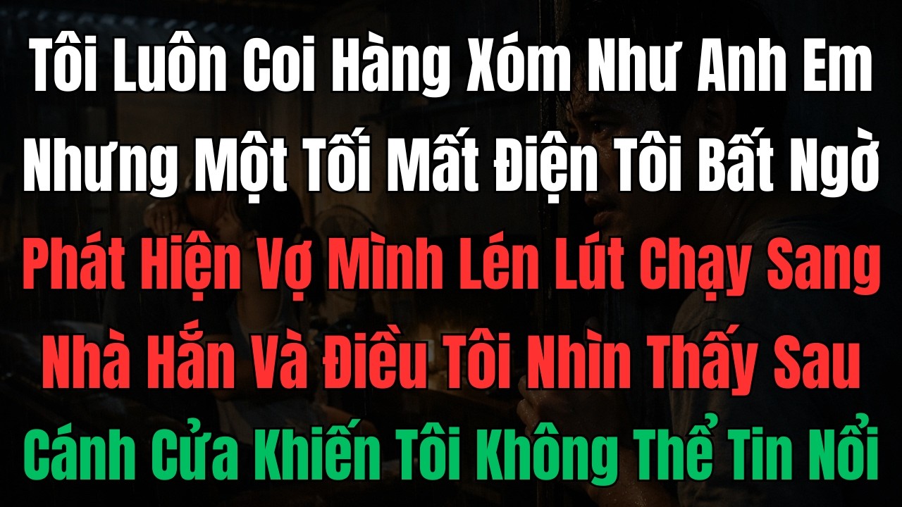 Đêm mất điện, chồng lặng người khi thấy vợ sang nhà hàng xóm – sự thật phía sau khiến ai cũng sốc