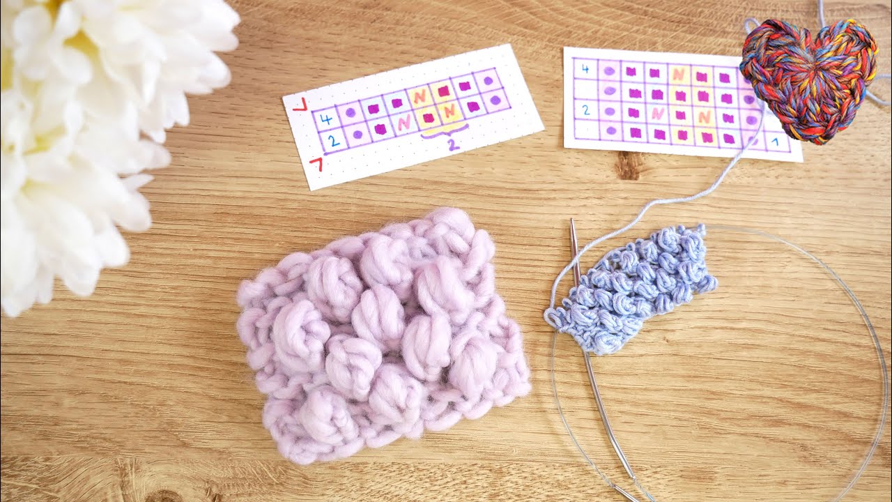 Einfaches Noppenmuster Stricken / Strickschrift lesen und verstehen für Anfänger
