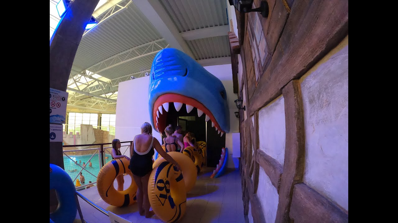 Watertube with sharks | Amazing waterslide in Aquapark in Poland | GoPro Hero 9
