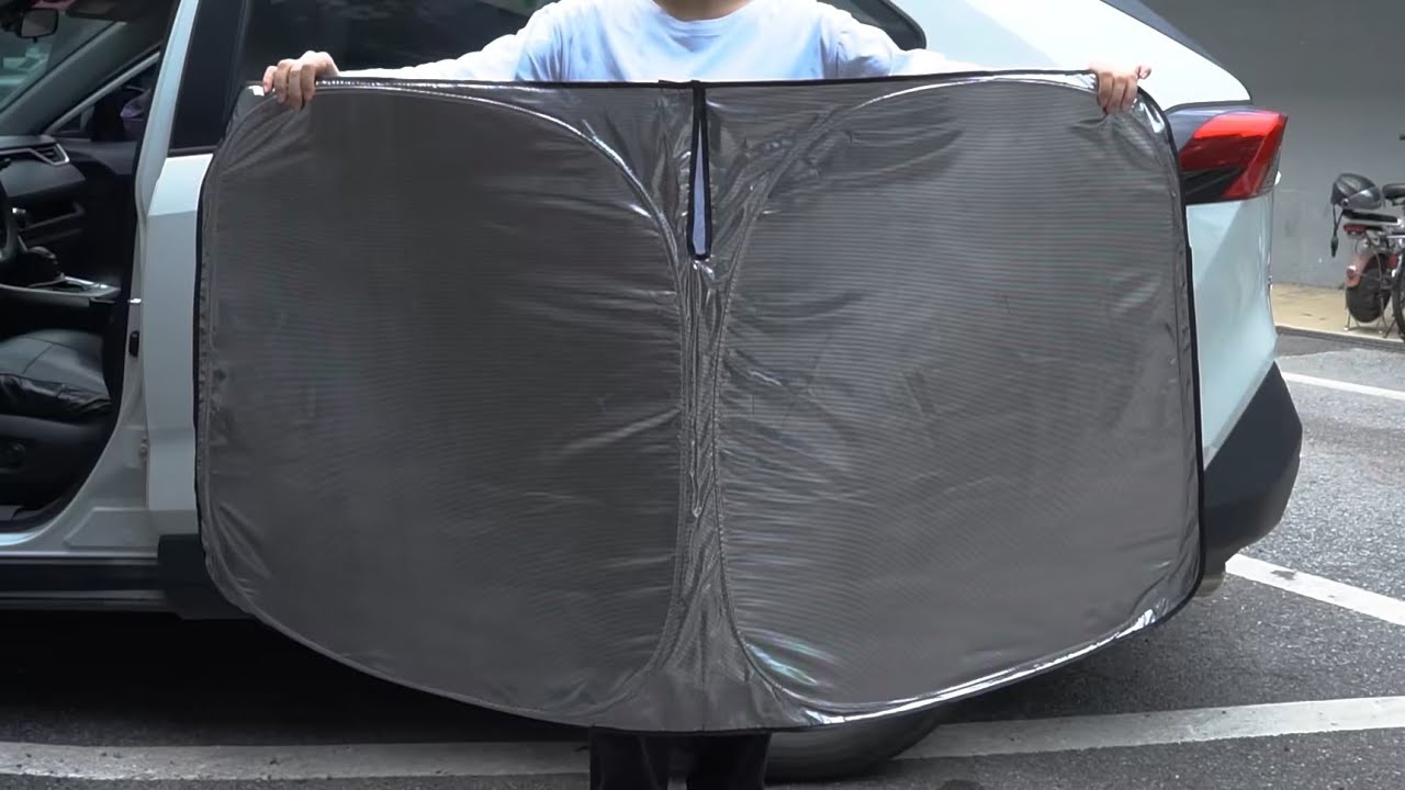 【 スポーティタイプ 車種専用サンシェード 】LIMSTYLE フロントガラスサンシェード 日よけ UVカット しなやか 取付簡単 車保護 ドット柄 専用設計 カスタムパーツ インテリア 収納袋付き