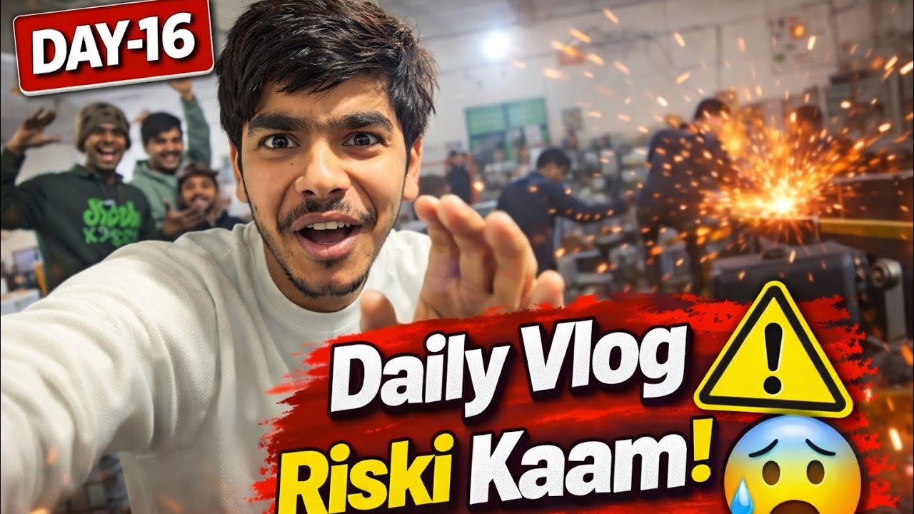 Day-16 Daily Vlog | Company Mein Critical & Risk Wala Kaam 😱 | Bach Gaya Yaar! #dailyvideo #vlog 