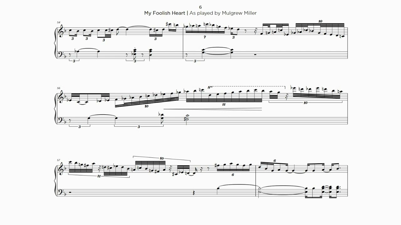 Mullgrew Miller - My Foolish Heart (Jazz Transcription)