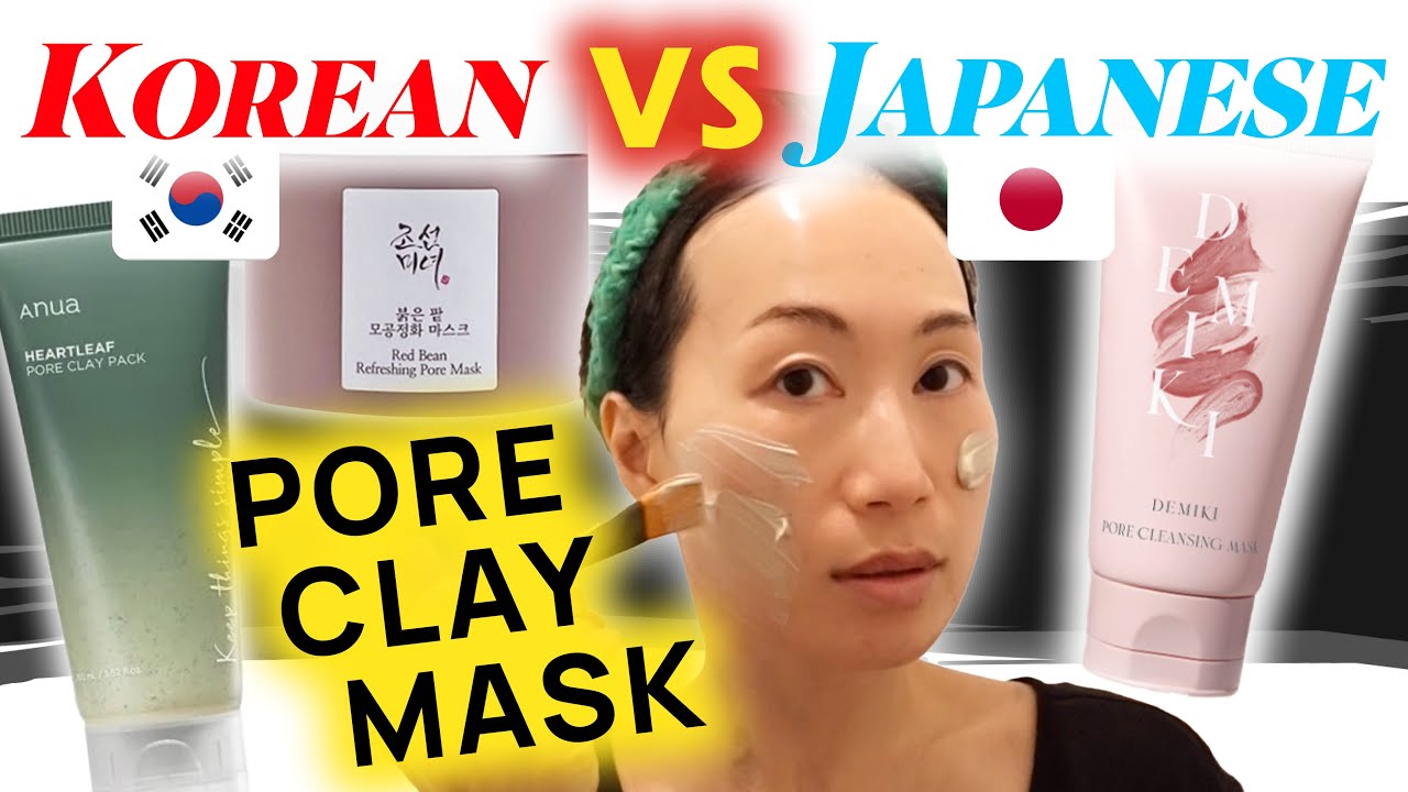 Japanese VS Korean Skincare - Pore Clay Masks for ALL SKIN TYPES Feat. Beauty of Joseon Anua Demiki