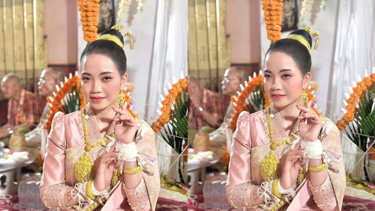 เจ้าสาวป้ายแดง👰🏻‍♀️❤️🤵🏻‍♂️งานแต่งของสาวลาว สาวงามประจำหมู่บ้าน// ผู้บ่าวอกหักหมดหมู่บ้าน 😅
