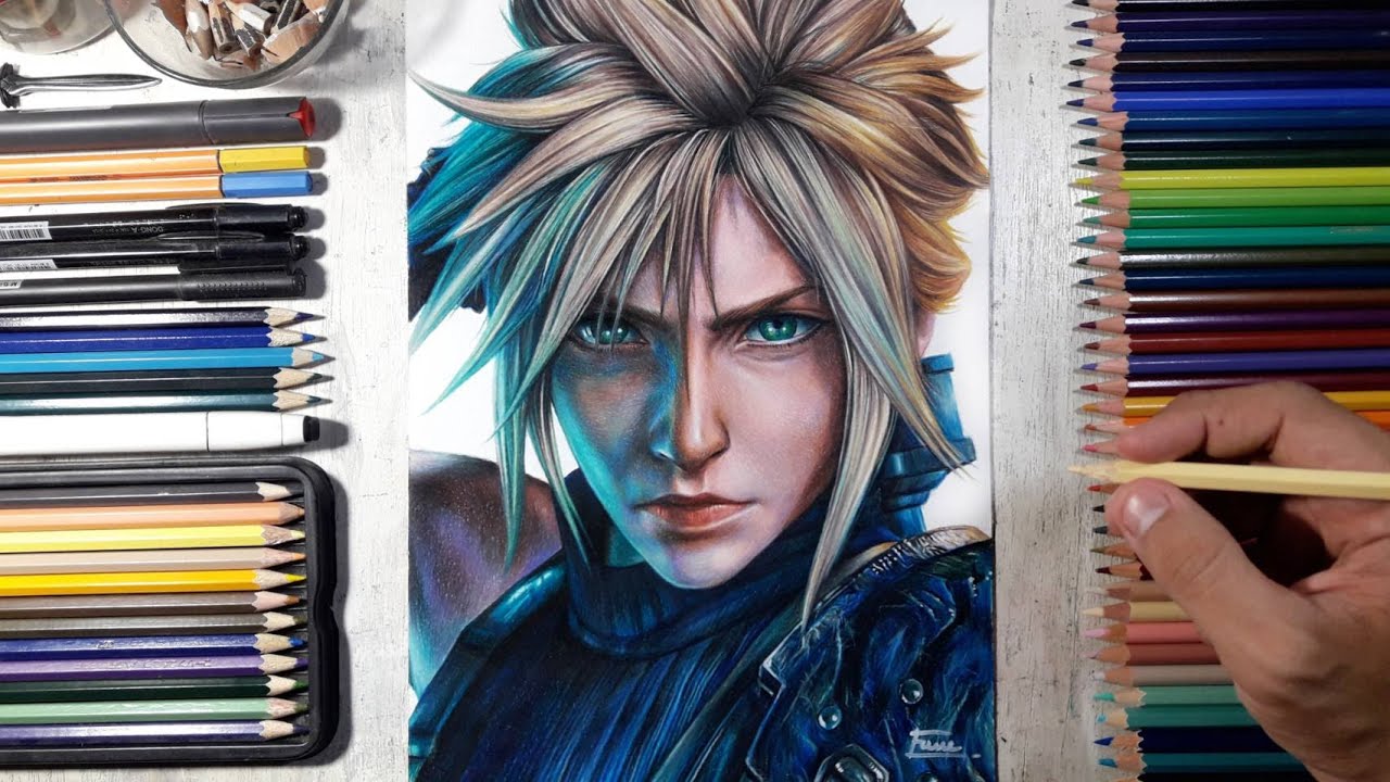 Drawing Cloud Strife (Final Fantasy 7 Remake) | Fame Art