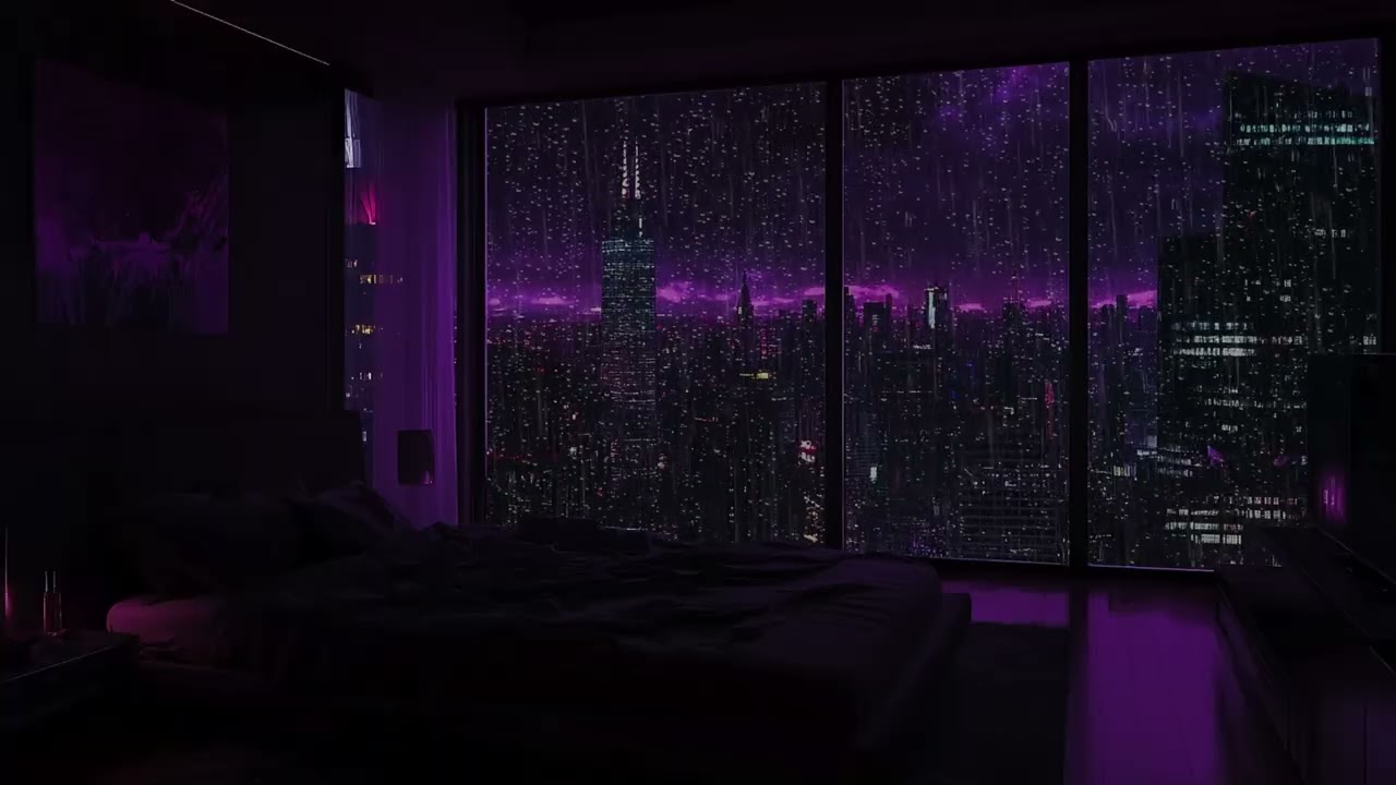 Soothing Urban Rain at Night | Calm Rain Sounds for Deep Sleep & Anxiety Reduction