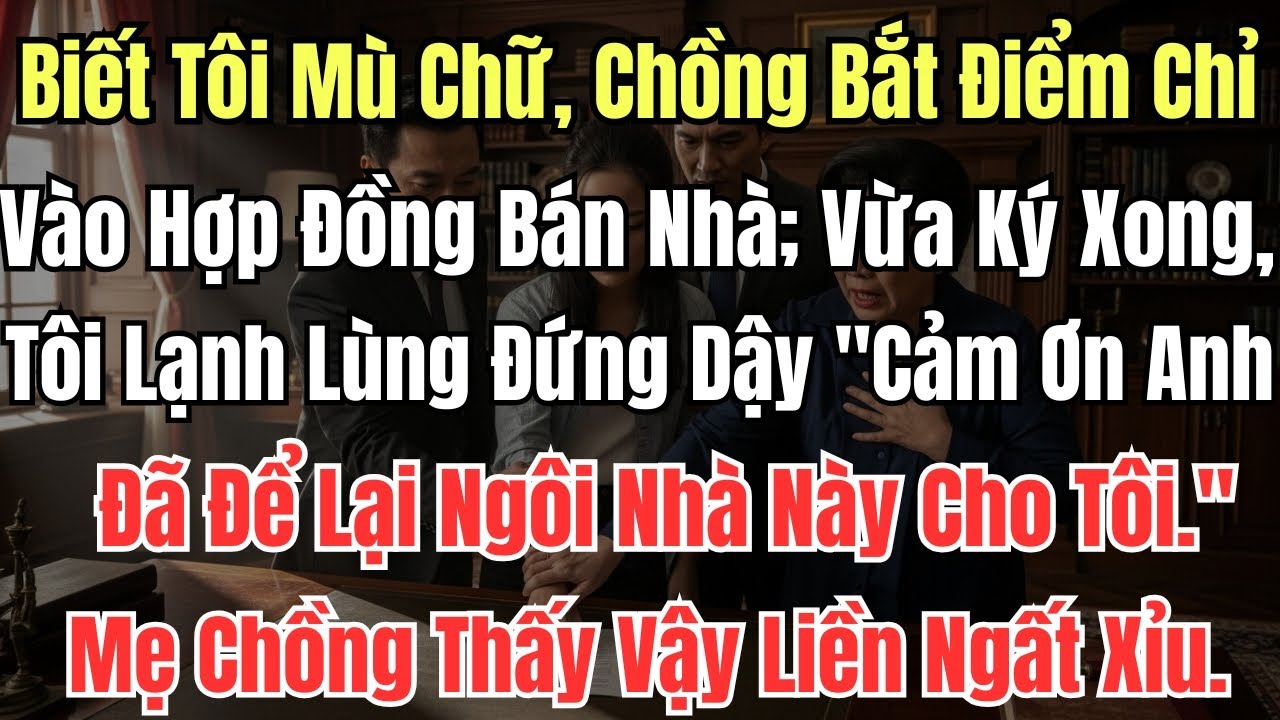 Biết Tôi Mù Chữ, Chồng Bắt Điểm Chỉ Vào Hợp Đồng Bán Nhà; Vừa Ký Xong, Tôi Lạnh Lùng Đứng Dậy Cảm Ơn