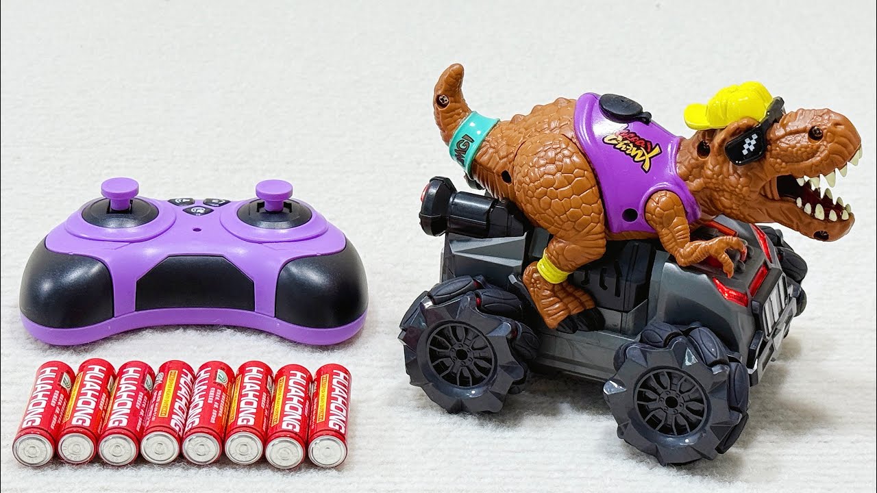 Unboxing mini remote control car, spaceship, dinosaur remote control car, garbage truck