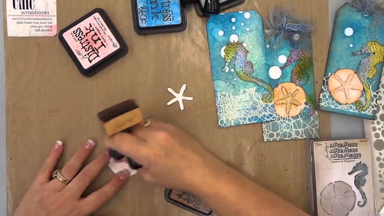 Tim Holtz Sand and Sea Confetti Make n Take Tag 7.2.14