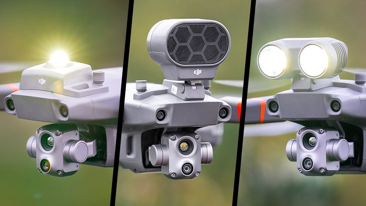 DJI Mavic 2 Enterprise Advanced Attachments Overview Light Beacon, Spotlight, & Speaker Module