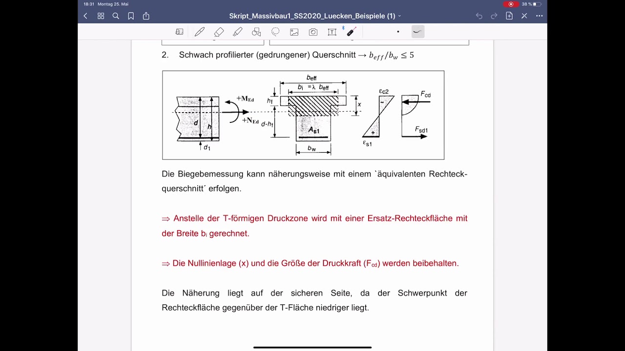 Massivbau 1, Vorlesung 19 - Bemessung Plattenbalken 3