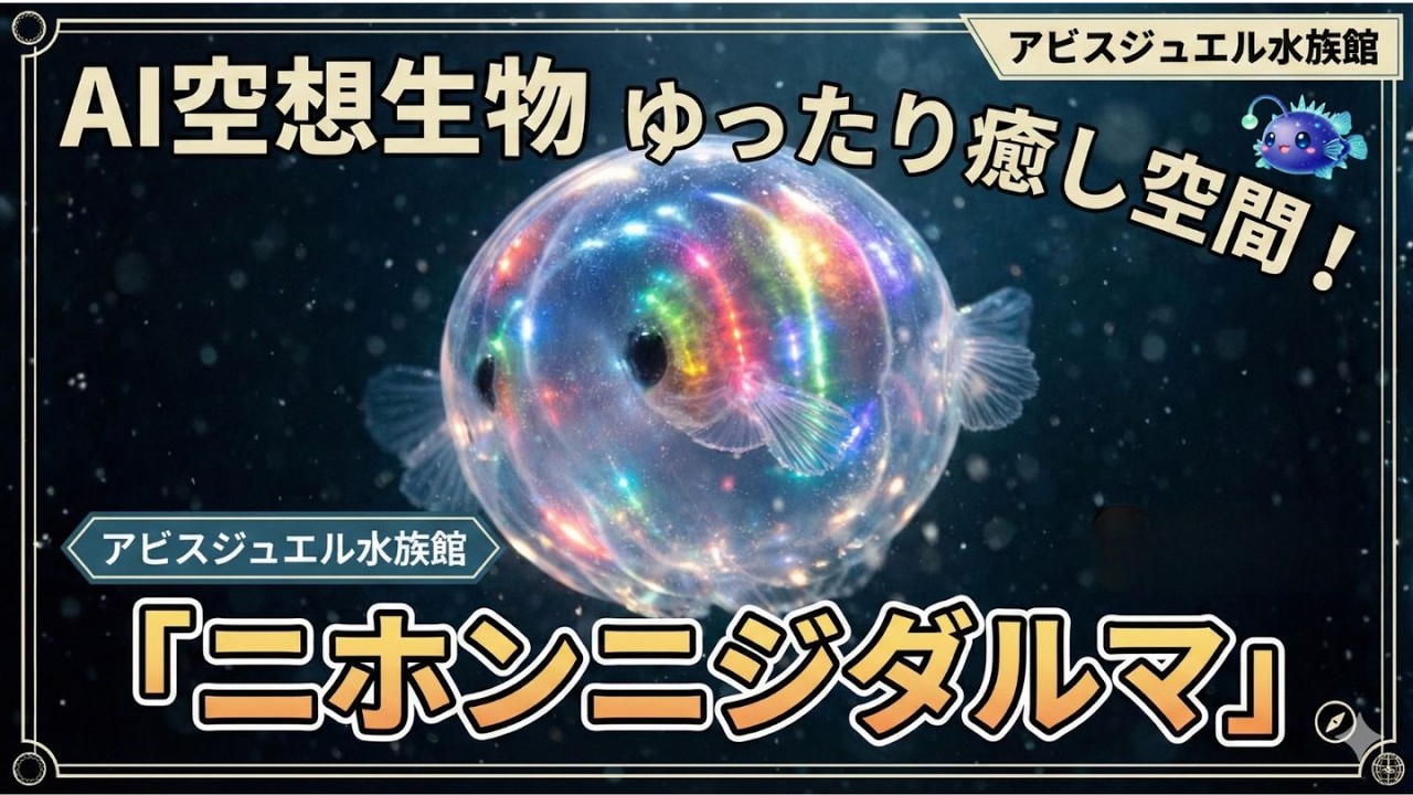 空想深海生物 Vol.１「ニホンニジダルマ 」生体アナウンス有り カワイイ 可愛い ふわふわ漂う新種生物