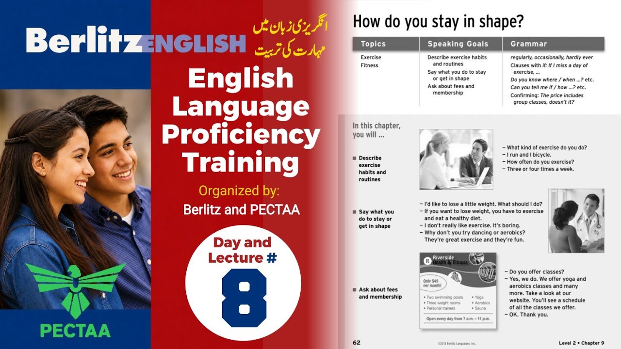 English Language Proficiency Training | Berlitz and PECTAA | Day 8 Lecture Complete