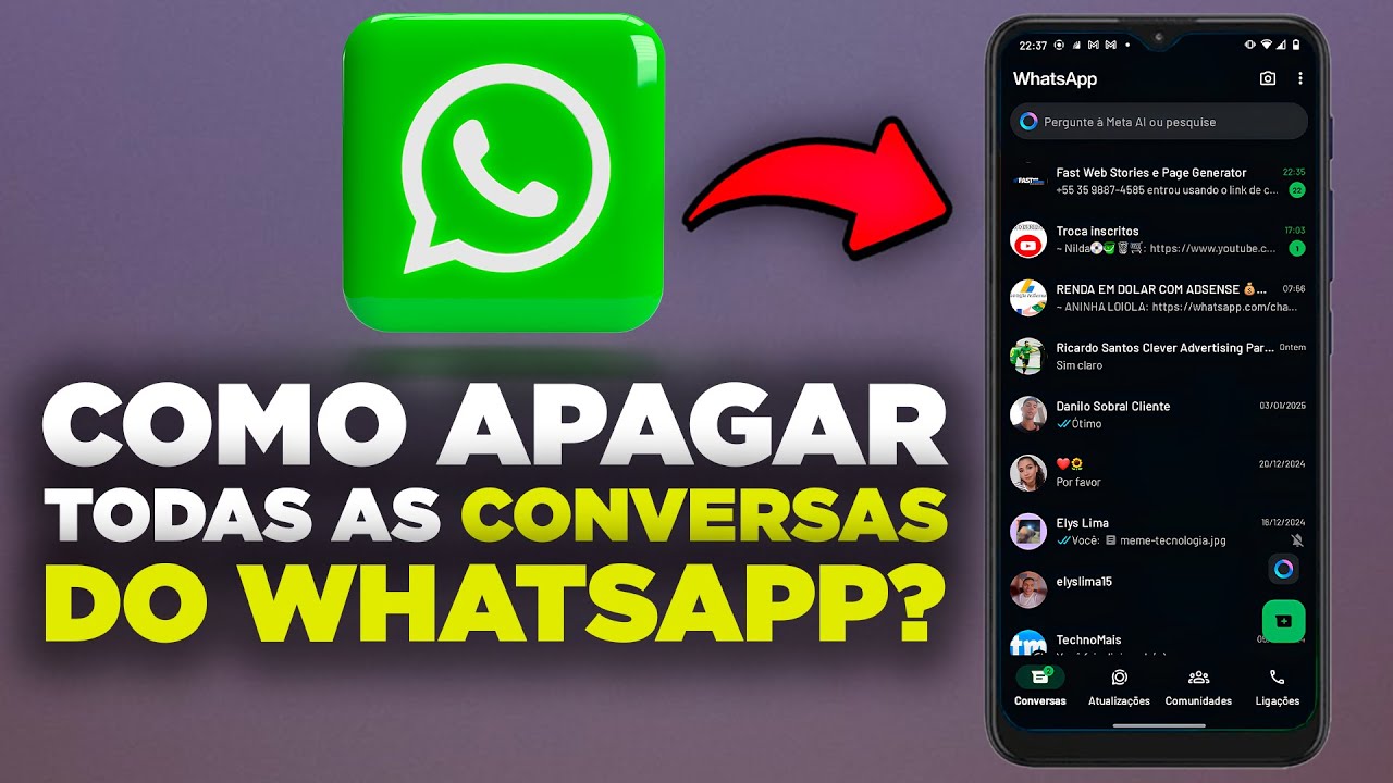 Como Apagar TODAS as Conversas do WhatsApp (De uma só vez)