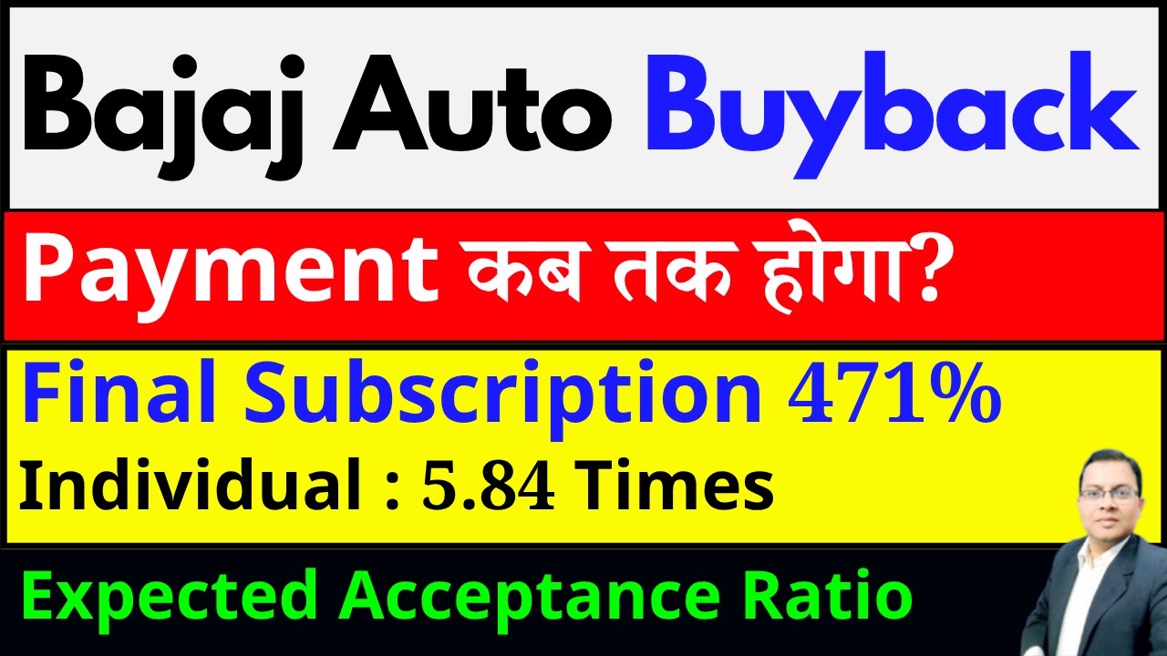 Bajaj Auto Buyback I Bajaj Auto Buyback SUBSCRIPTION I BAJAJ AUTO BUYBACK HOW TO APPLY I ACCEPTANCE