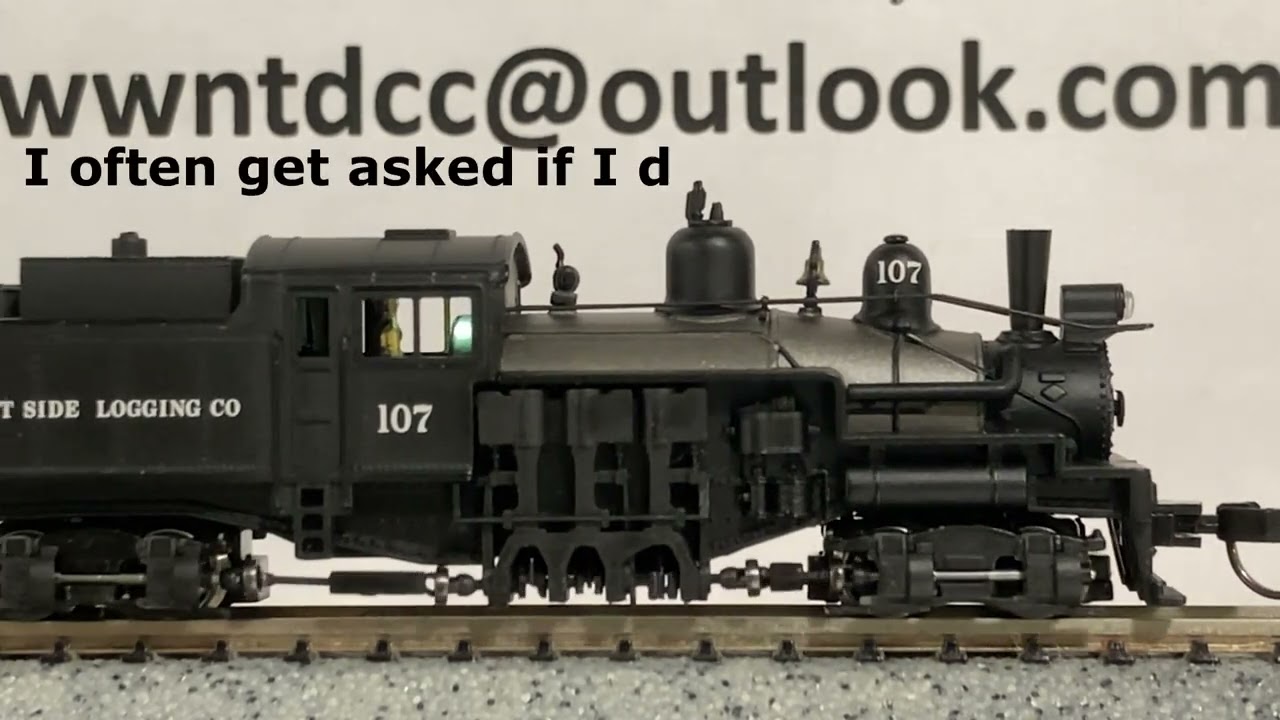 N scale Atlas 41636 2 Truck Shay #107 East Side Logging,  ESU Conversion, Custom Cab Details