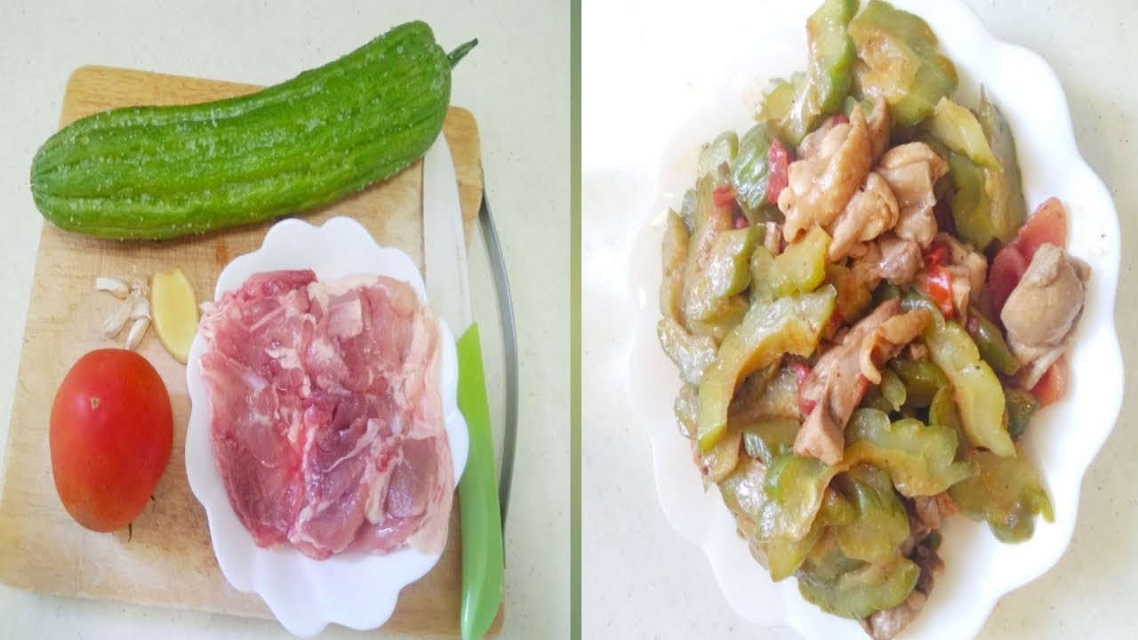 How To Cook Sauteed Bitter Gourd, Tomato With Chicken Meat Simple Dishes Chinese Recipe (Tagalog)