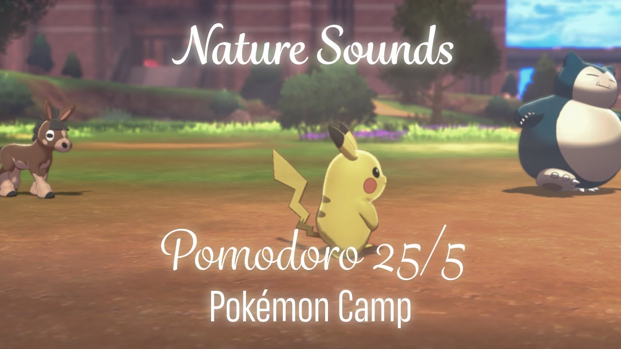 2H Pomodoro 25/5 • 🌿 Nature Sounds • Pokémon Ambiance  • Study With Me  • Forest Vibe🌲