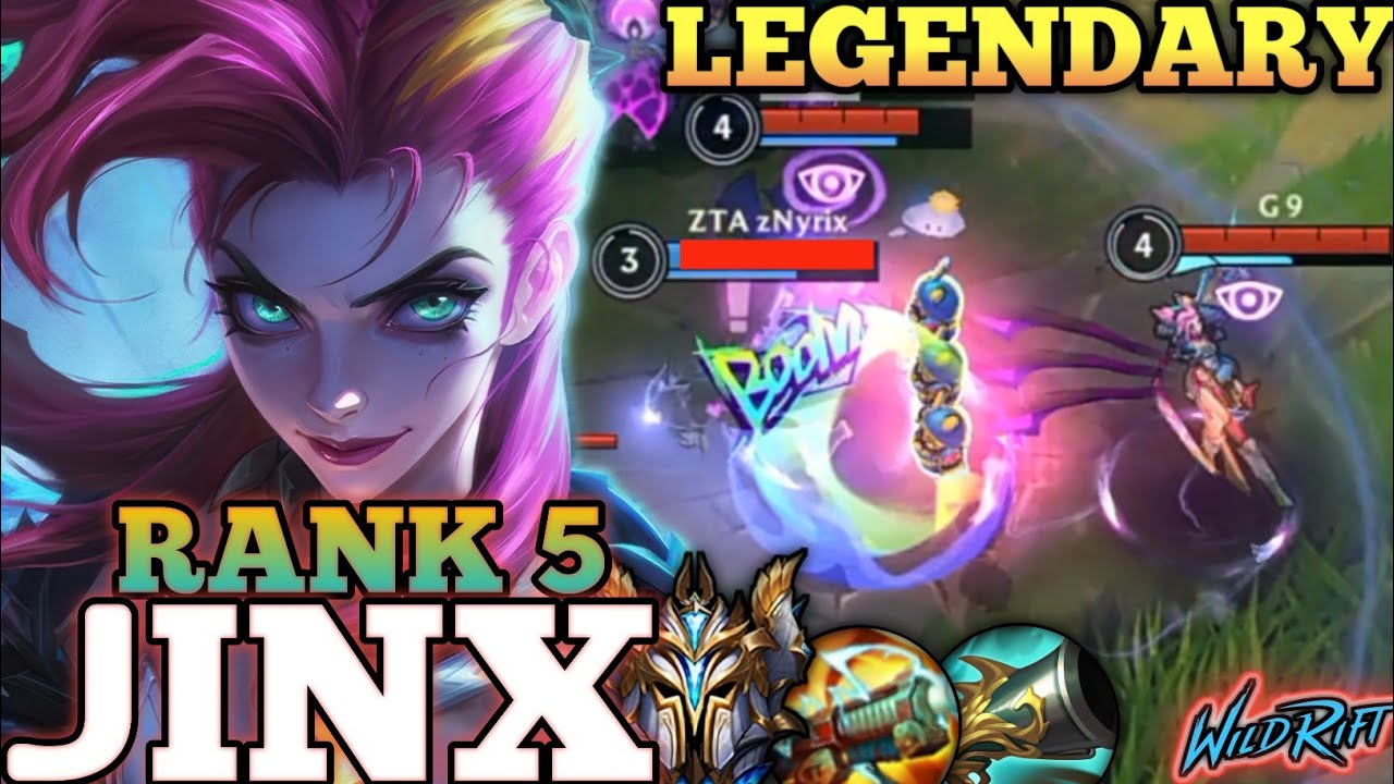 JINX AGGRESSIVE KILLER MVP PLAY! BRUTAL MAX CRIT. META BUILD - TOP 5 GLOBAL JINX BY G 9 - WILD RIFT