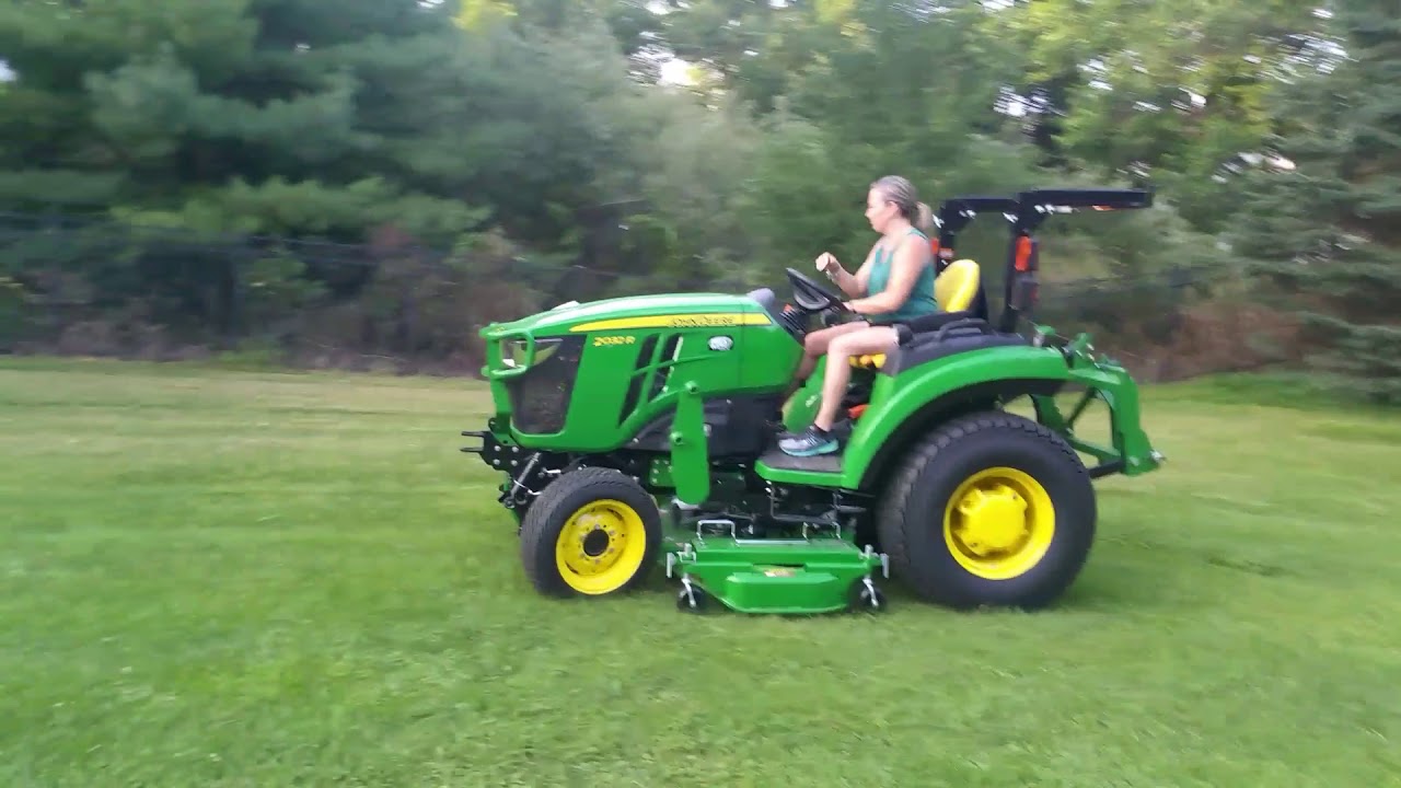 Wife mows with 2017 2032R john deere