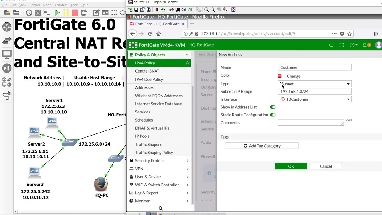3  Configuring and Testing Central NAT through a Site to Site VPN