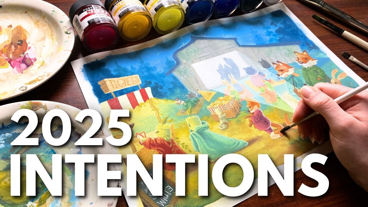 Can I Achieve My 2025 INTENTIONS?? + cozy gouache art vlog