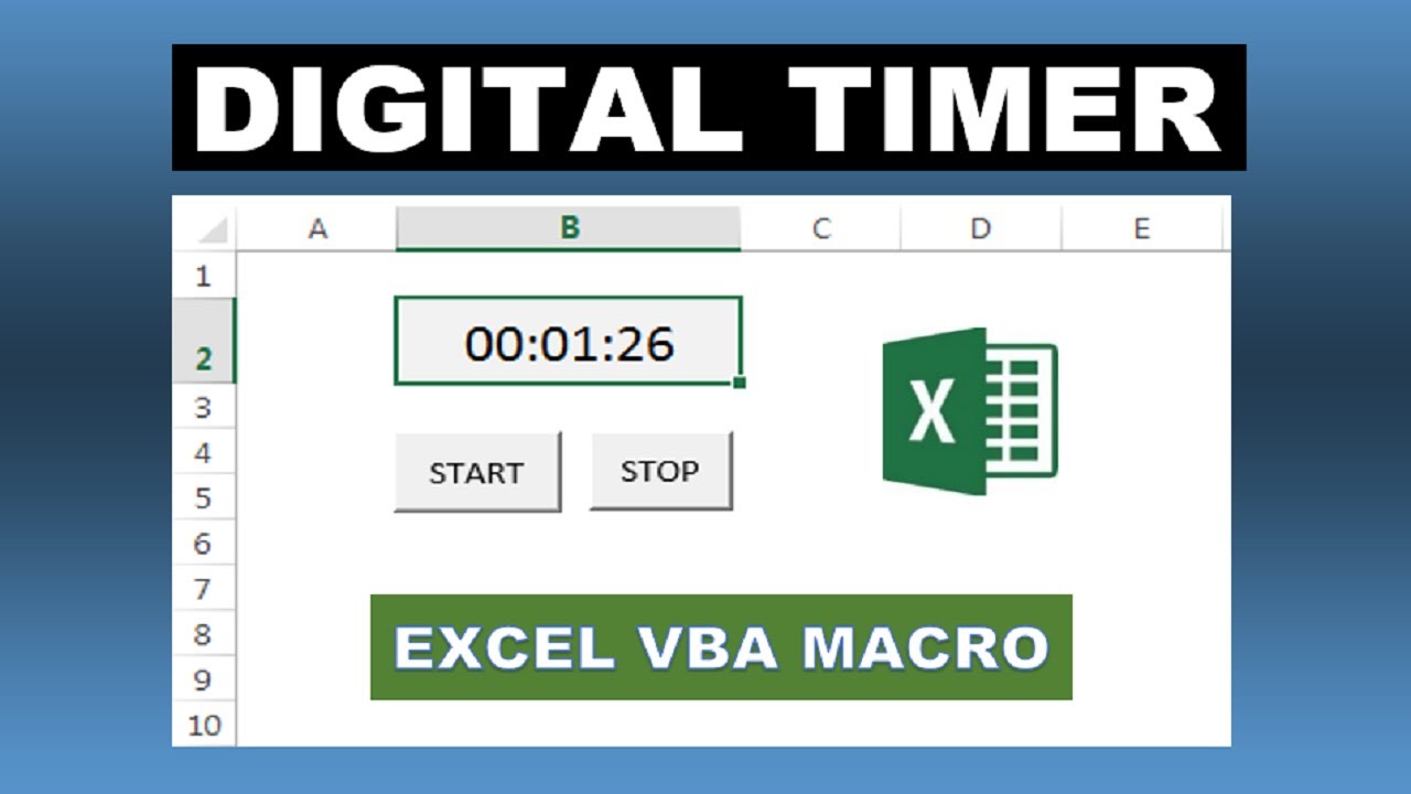 Макрос VBA для простых цифровых часов Excel