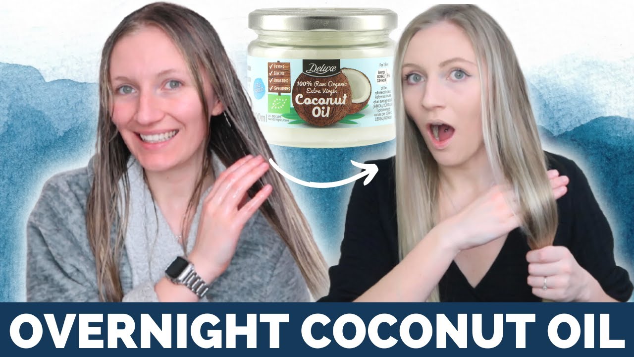I LEFT COCONUT OIL IN MY HAIR OVERNIGHT | coconut oil for hair before and after results