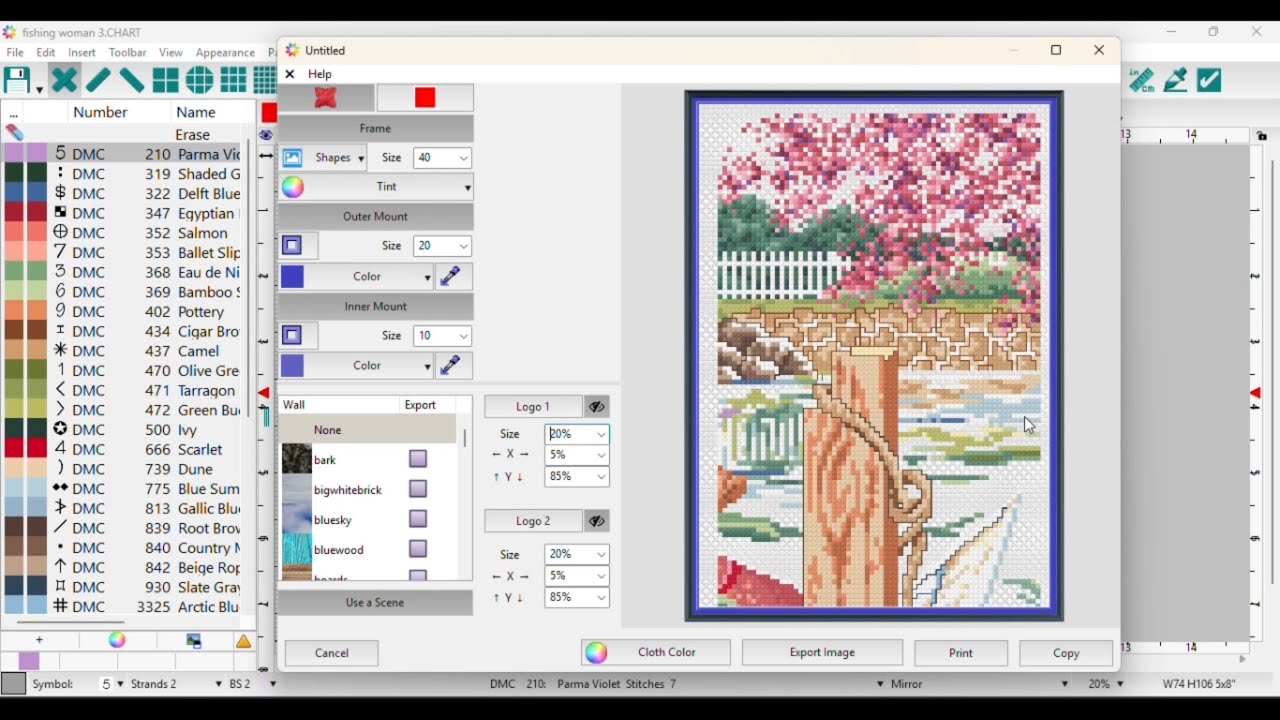Flosstube Extra: Recharting a paper pattern using onion skin in WinStitch (cross stitch tutorial)
