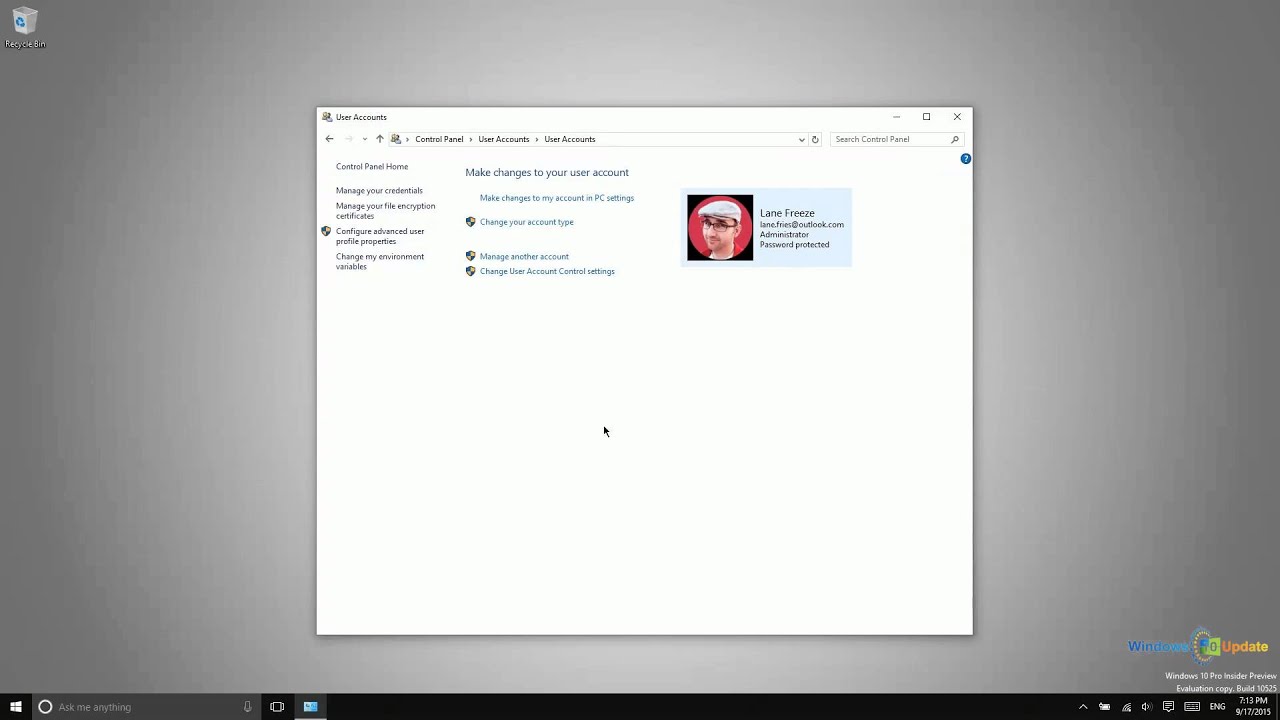 Windows 10 - Managing User Accounts