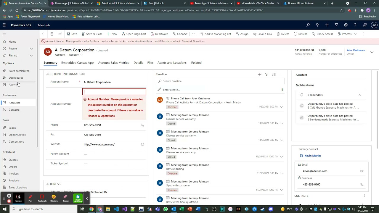 PowerApps Lesson 1: Business Rules