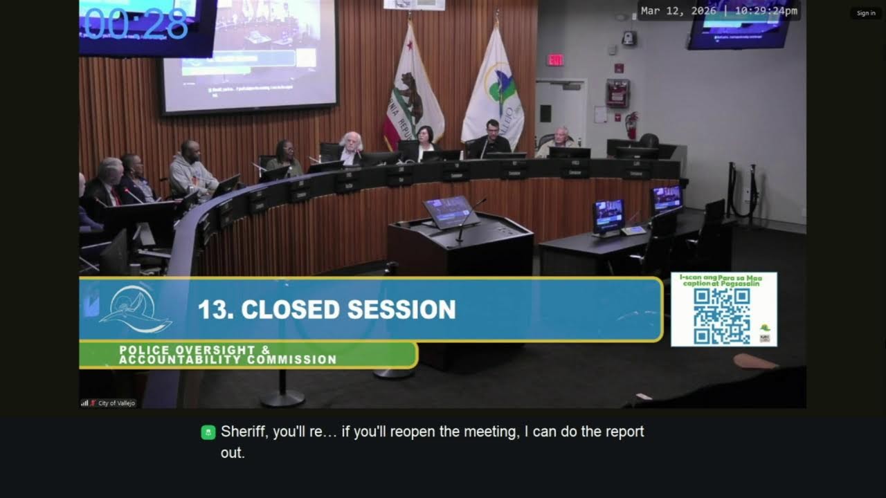 Police Oversight & Accountability Commission Regular Meeting - 03-12-2026 - City of Vallejo
