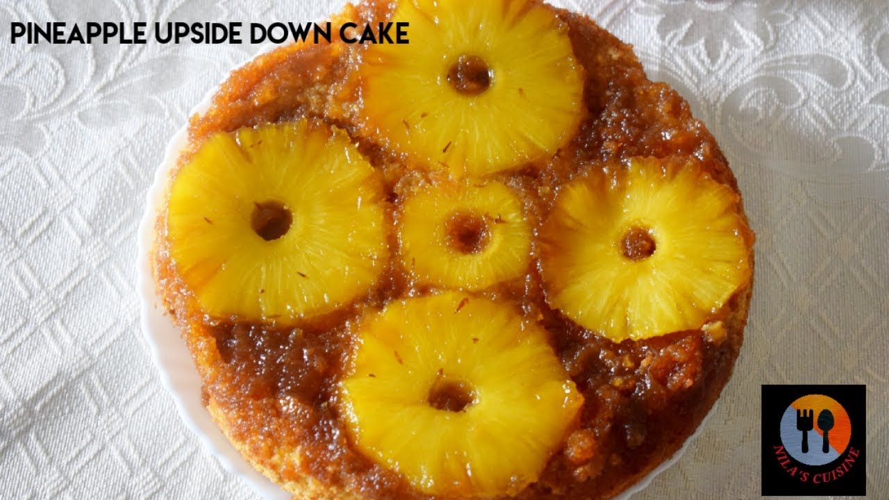 Pineapple Upside Down Cake / Caramelized Pineapple Cake / Nilascuisine