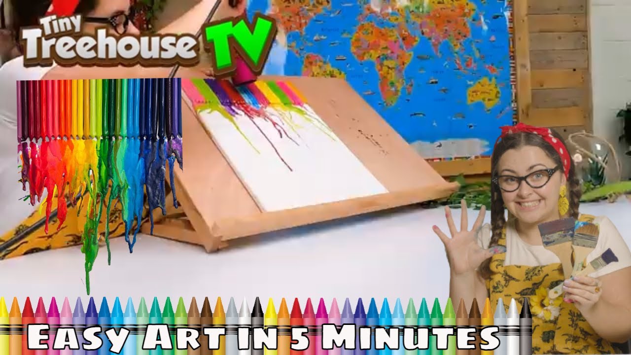 Melted Crayon Art on a Canvas - Tiny Treehouse TV