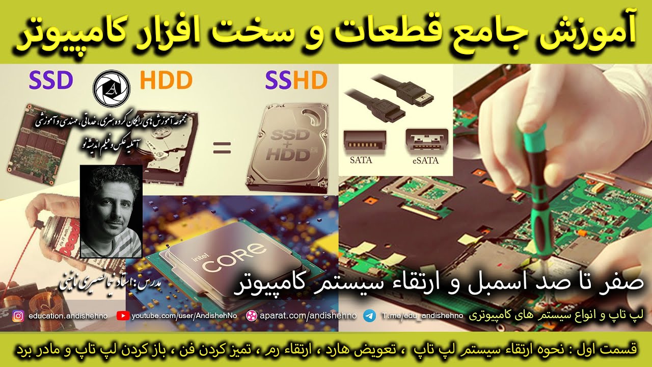 نحوه ارتقاع سیستم های کامپیوتری لپ تاپ و آشنایی با قطعات آنها