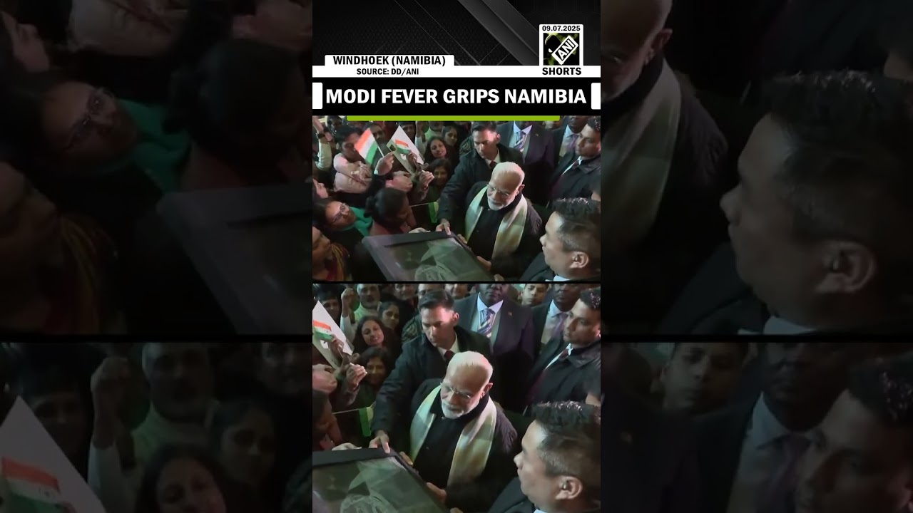 Modi-Modi, Bharat Mata ki Jai Chant echo in Namibia as Indian Diaspora welcome PM Modi