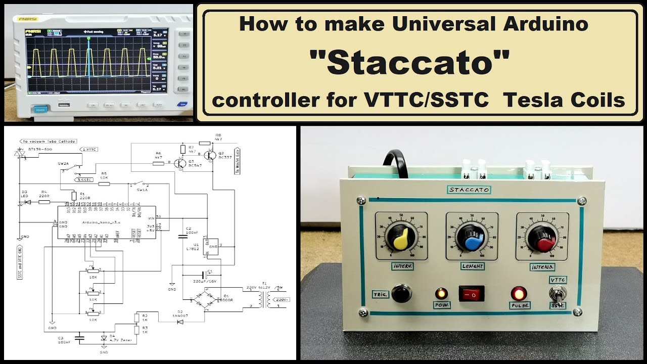 Universal Arduino Staccato controller for SSTC and VTTC Tesla Coils