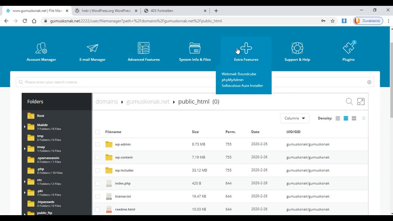 Wordpress Kurulumu 1. Yöntem FileZilla İle Ftp den Kurulum