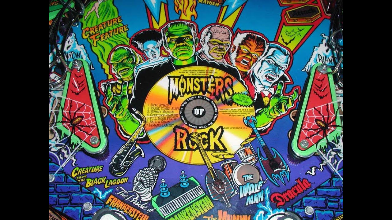 1998 Williams Monster Bash Pinball Machine In Action