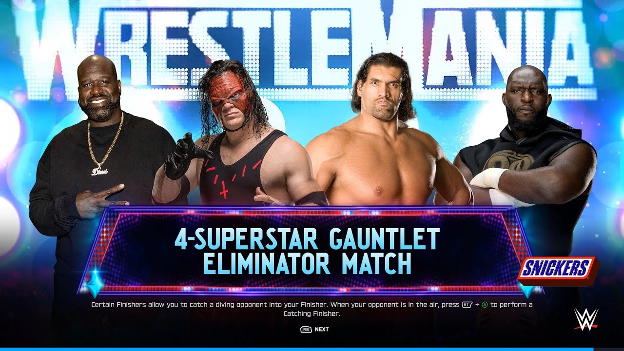 WWE 2K25 - KANE VS SHAQ VS THE GREAT KHALI VS OMOS || 4 SUPERSTAR GAUNTLET MATCH || PS5 PRO 4K60 ||
