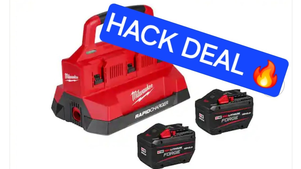 Выгодное предложение 🔥 Зарядное устройство Milwaukee Packout с двумя аккумуляторами Forge 12AH 🔋
