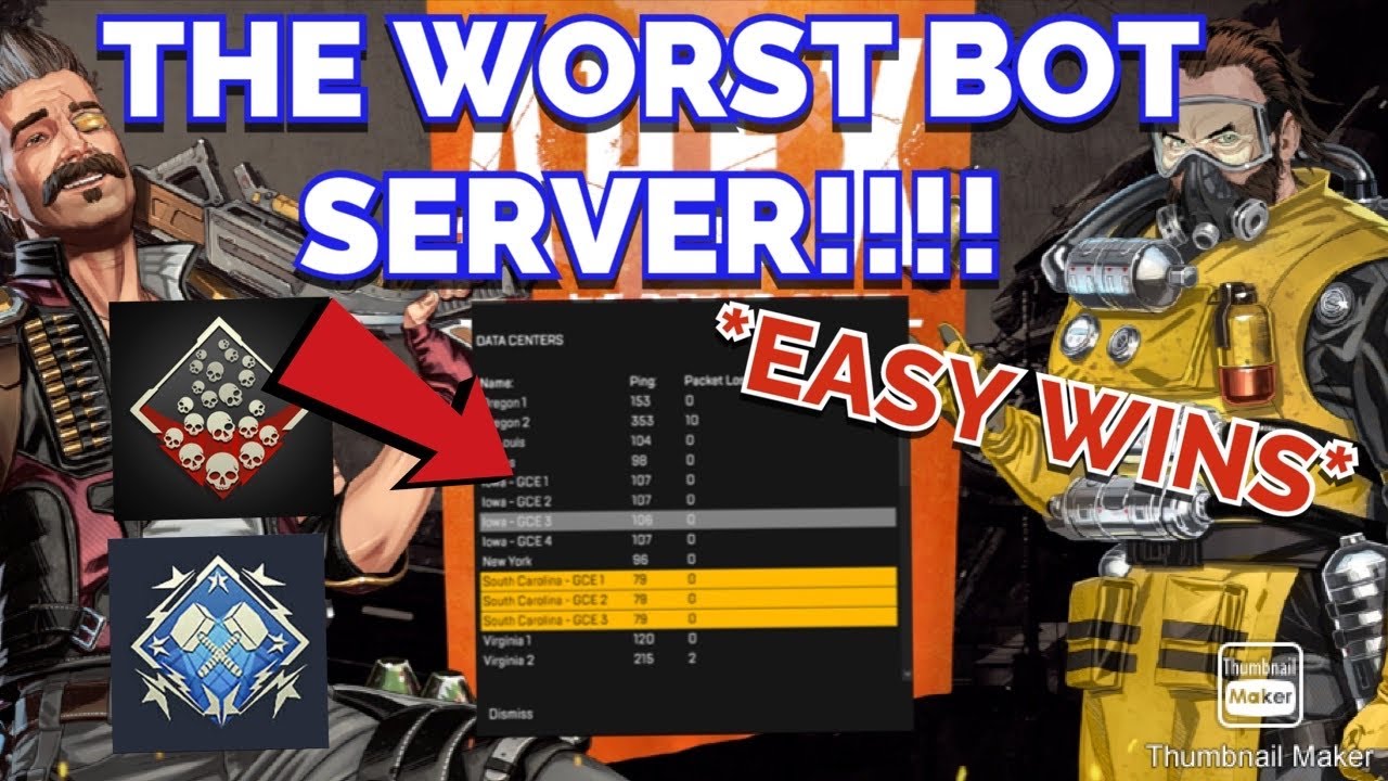 APEX LEGENDS *WORST BOT SERVER* EASY WINS AND BADGES!!!! BOT SERVERS!!!!