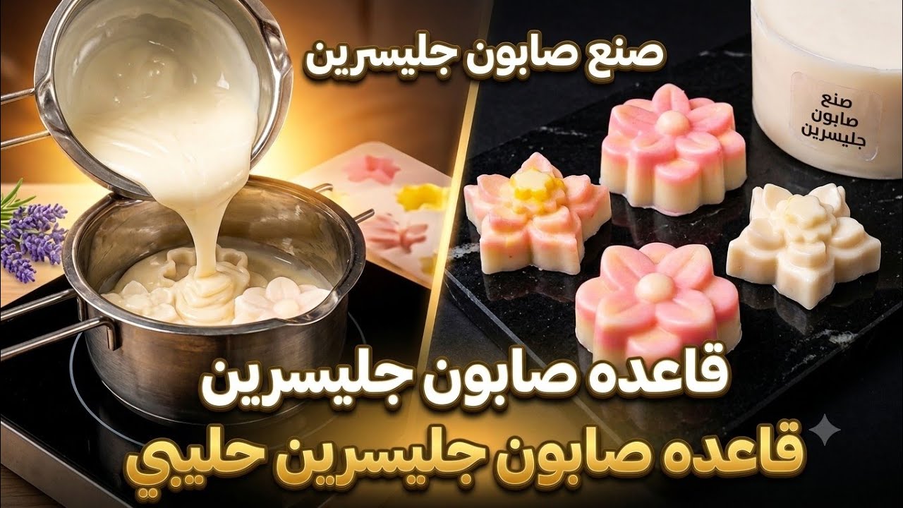 طريقة عمل صابون الجلسرين الحليبي | how to make white soap base